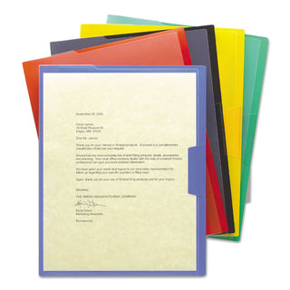 Organized Up Poly Opaque Project Jackets, Letter Size, Assorted Colors, 5/Pack