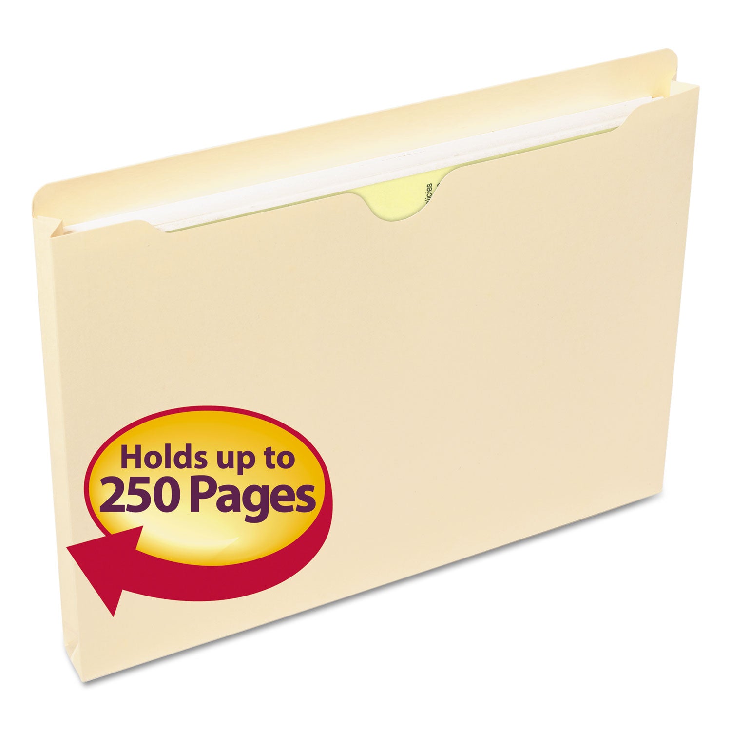 Manila File Jackets, 1-Ply Straight Tab, Letter Size, Manila, 50/Box - 