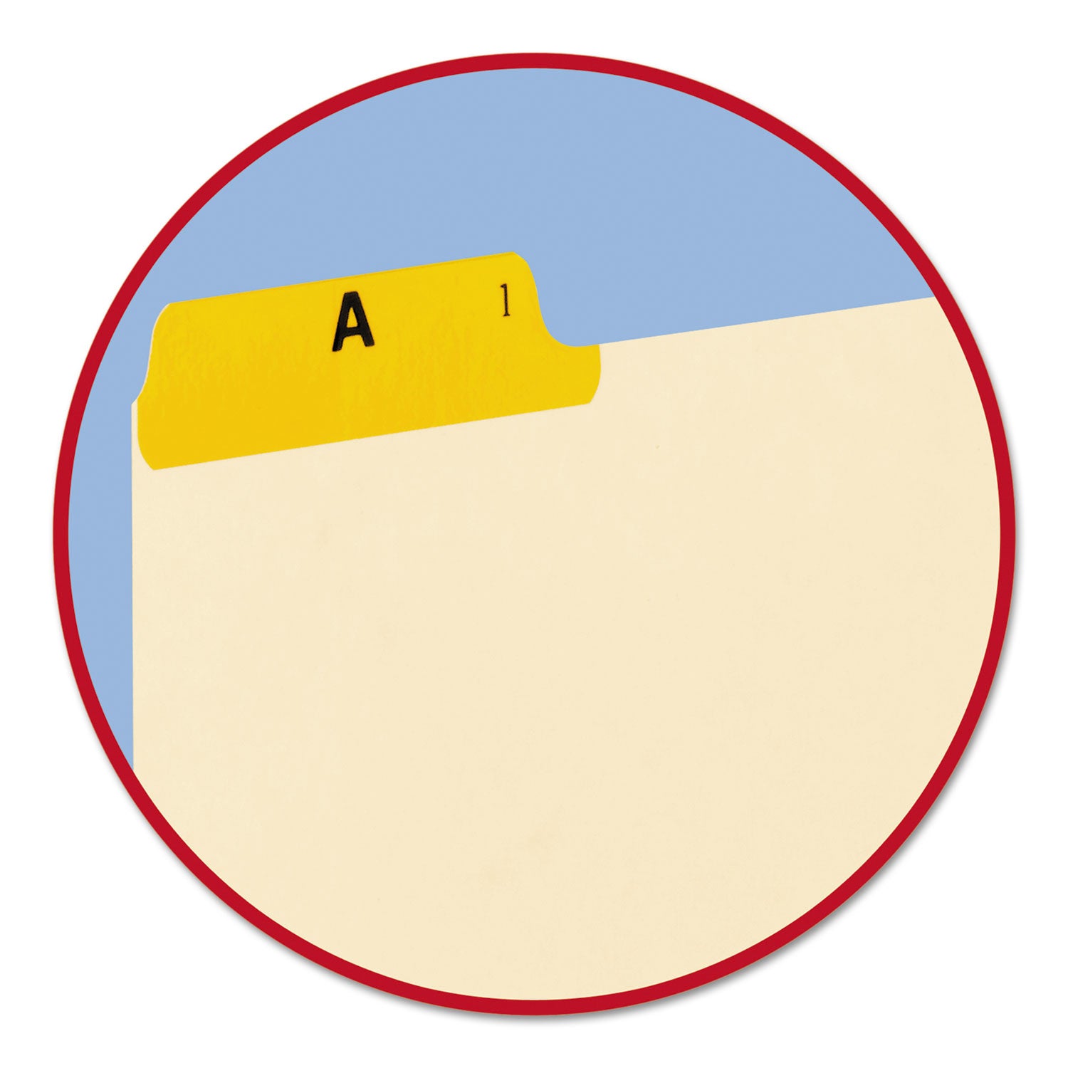 Alphabetic Top Tab Indexed File Guide Set, 1/5-Cut Top Tab, A to Z, 8.5 x 11, Manila, 25/Set - 