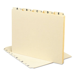 Alphabetic Top Tab Indexed File Guide Set, 1/5-Cut Top Tab, A to Z, 8.5 x 11, Manila, 25/Set - 