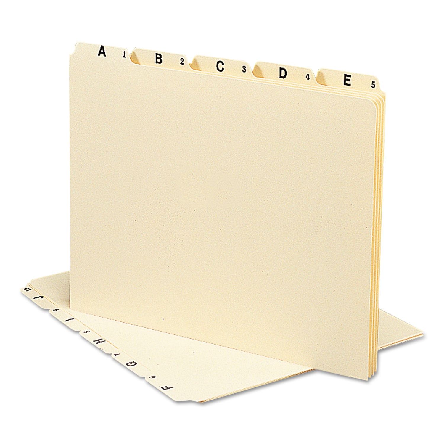 Alphabetic Top Tab Indexed File Guide Set, 1/5-Cut Top Tab, A to Z, 8.5 x 11, Manila, 25/Set - 