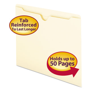 Manila File Jackets, 2-Ply Straight Tab, Letter Size, Manila, 100/Box - 