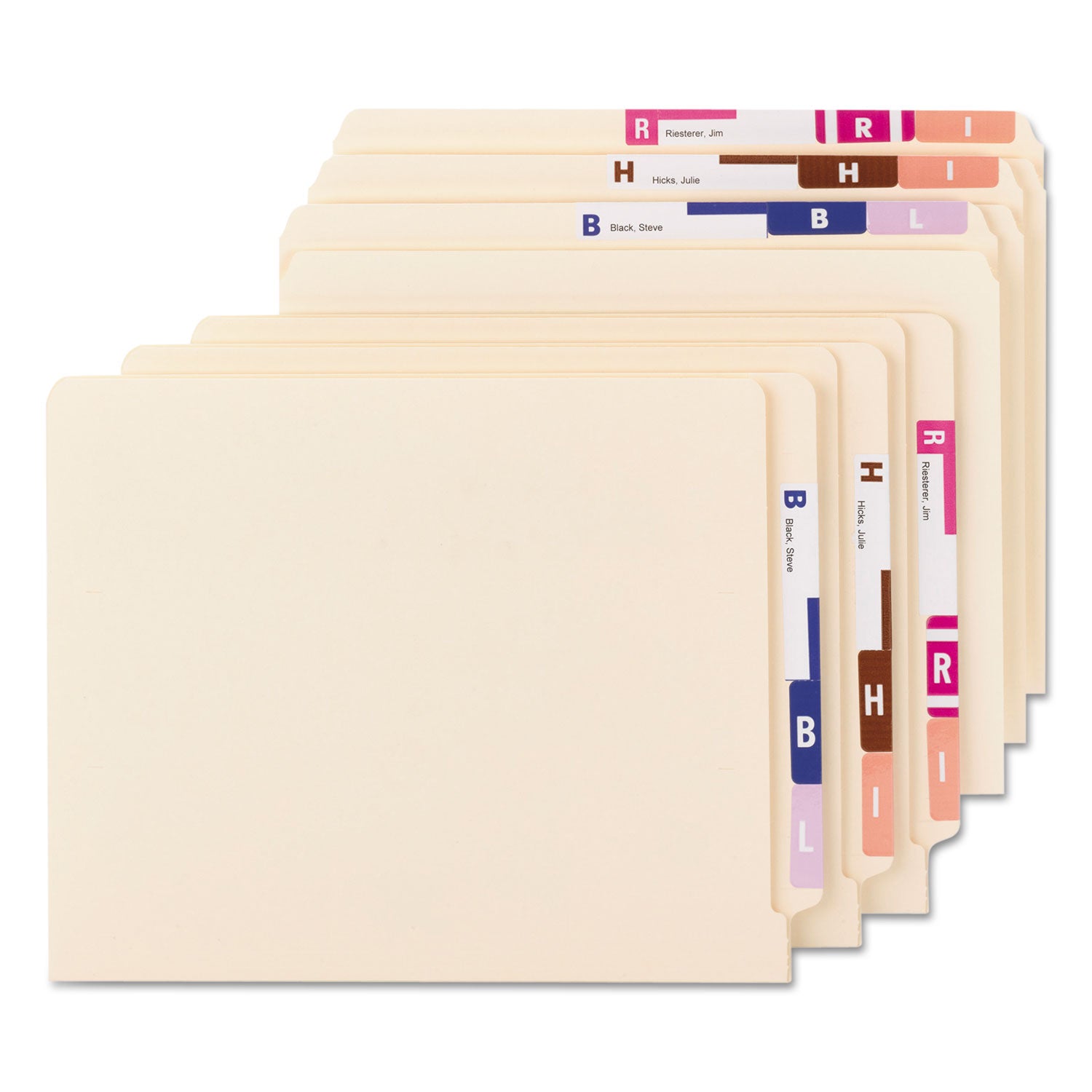 AlphaZ Color-Coded Labels Starter Set, A-Z, 1.16 x 3.13, Assorted, 5/Sheet, 300 Sheets/Box - 