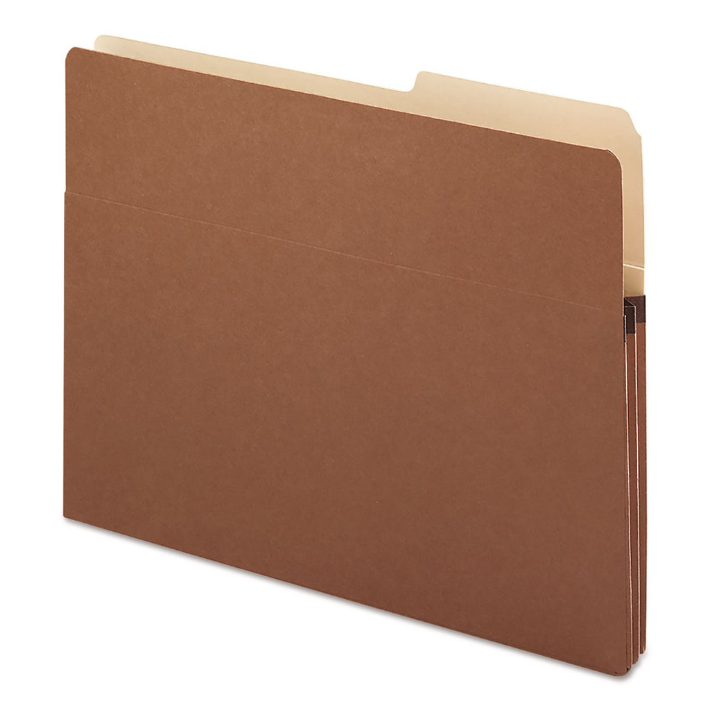 Redrope Drop Front File Pockets with 2/5-Cut Guide Height Tabs, 1.75" Expansion, Letter Size, Redrope, 25/Box