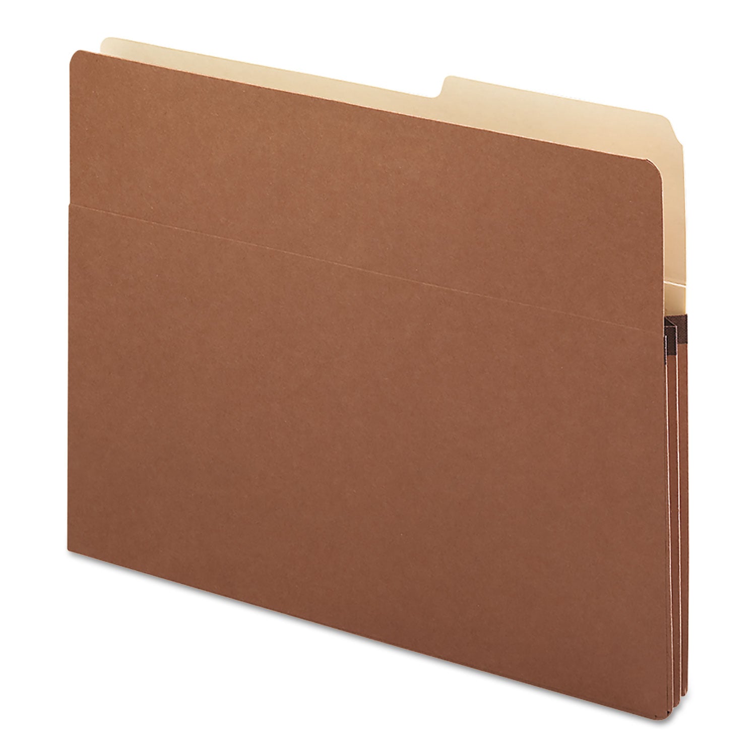 Redrope Drop Front File Pockets with 2/5-Cut Guide Height Tabs, 1.75" Expansion, Letter Size, Redrope, 25/Box - 