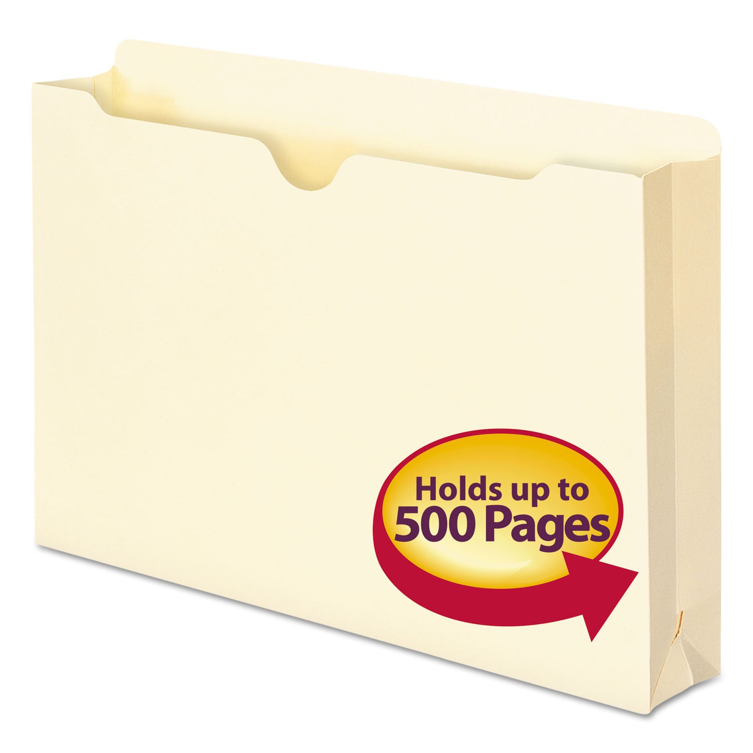Manila File Jackets, 1-Ply Straight Tab, Legal Size, Manila, 50/Box - 