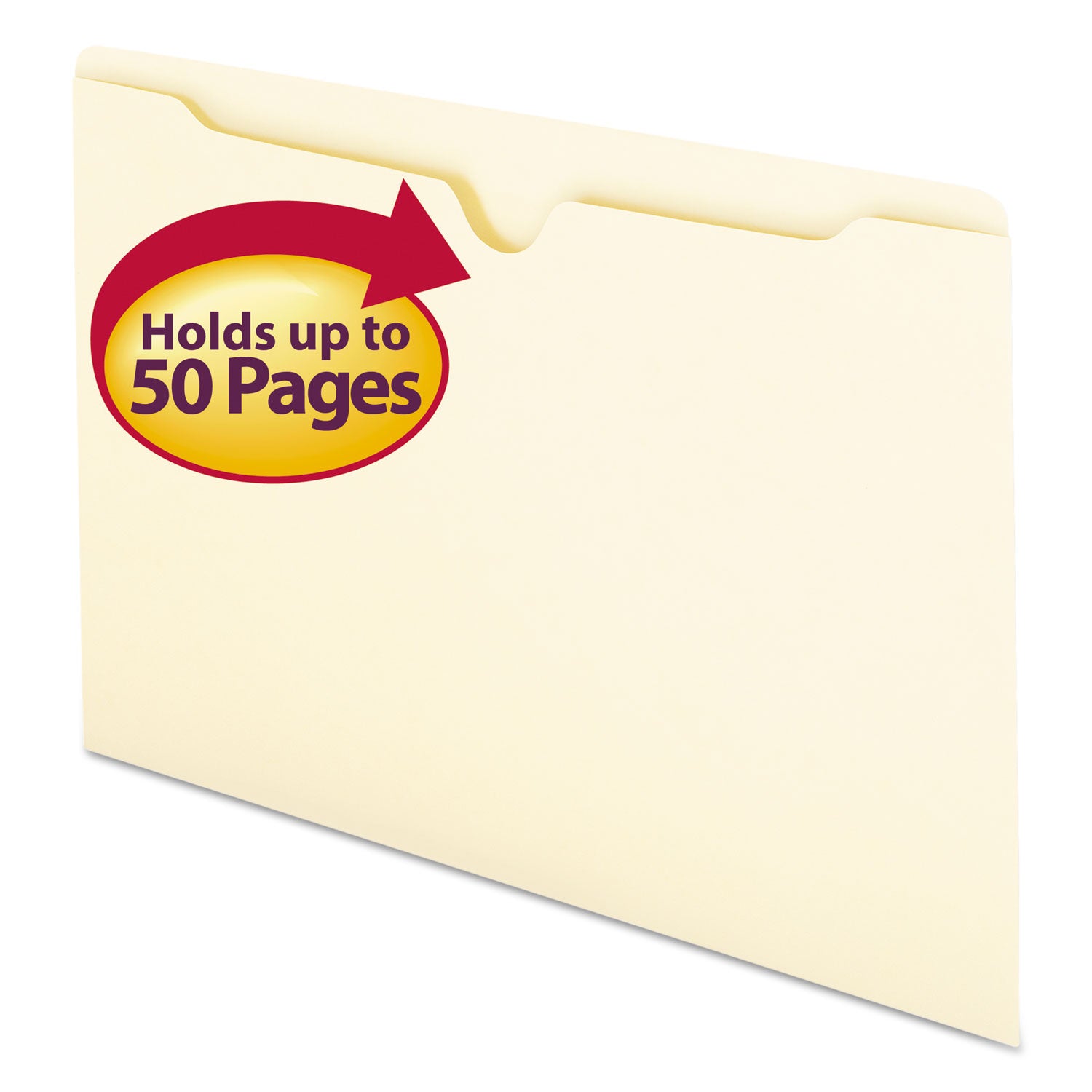 Manila File Jackets, 1-Ply Straight Tab, Legal Size, Manila, 100/Box - 