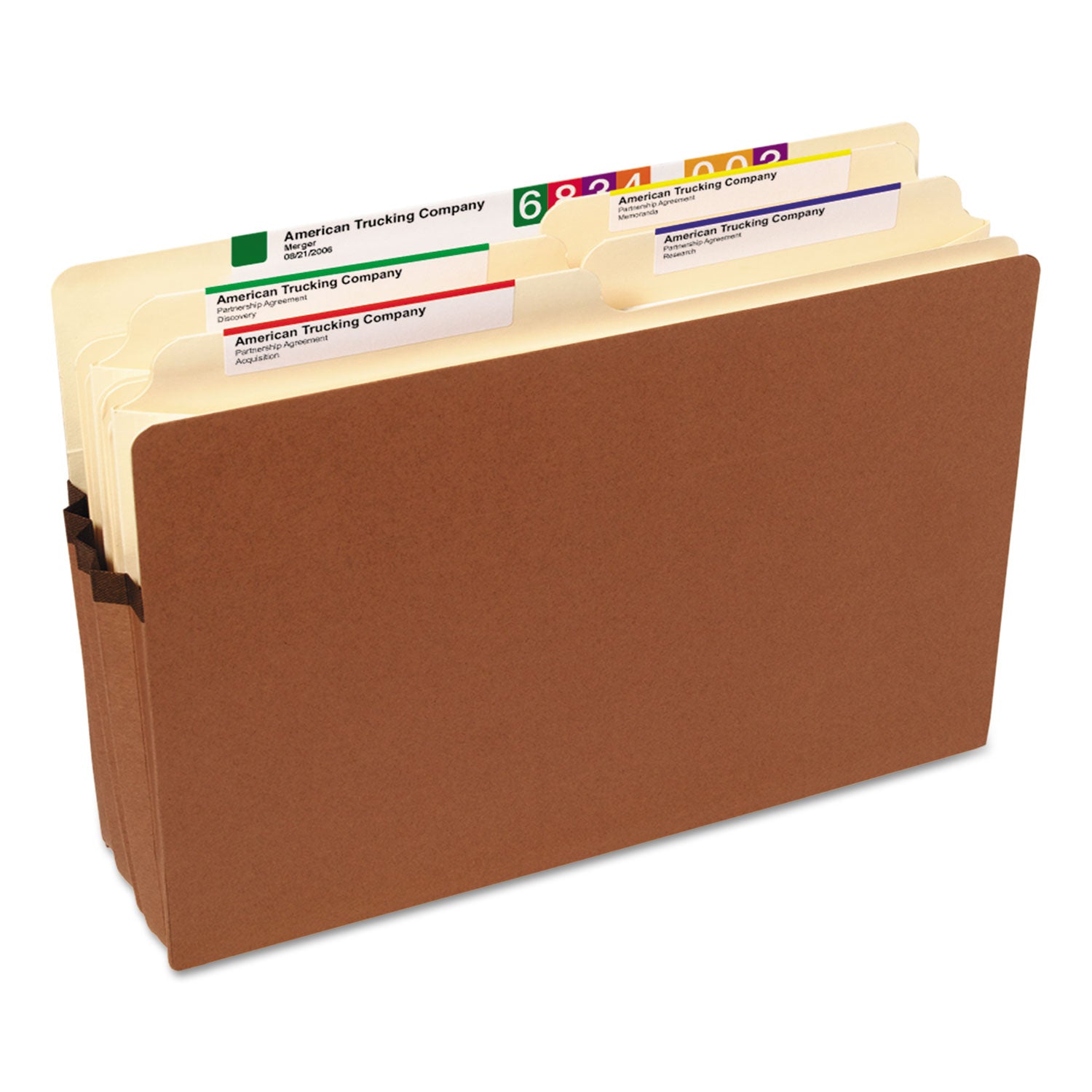 Redrope Drop Front File Pockets, 3.5" Expansion, Legal Size, Redrope, 25/Box - 