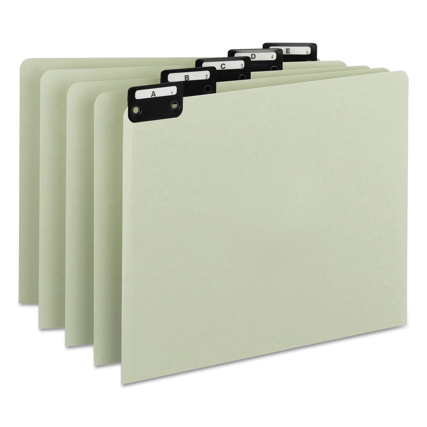 Alphabetic Top Tab Indexed File Guide Set, 1/5-Cut Top Tab, A to Z, 8.5 x 11, Green, 25/Set - 