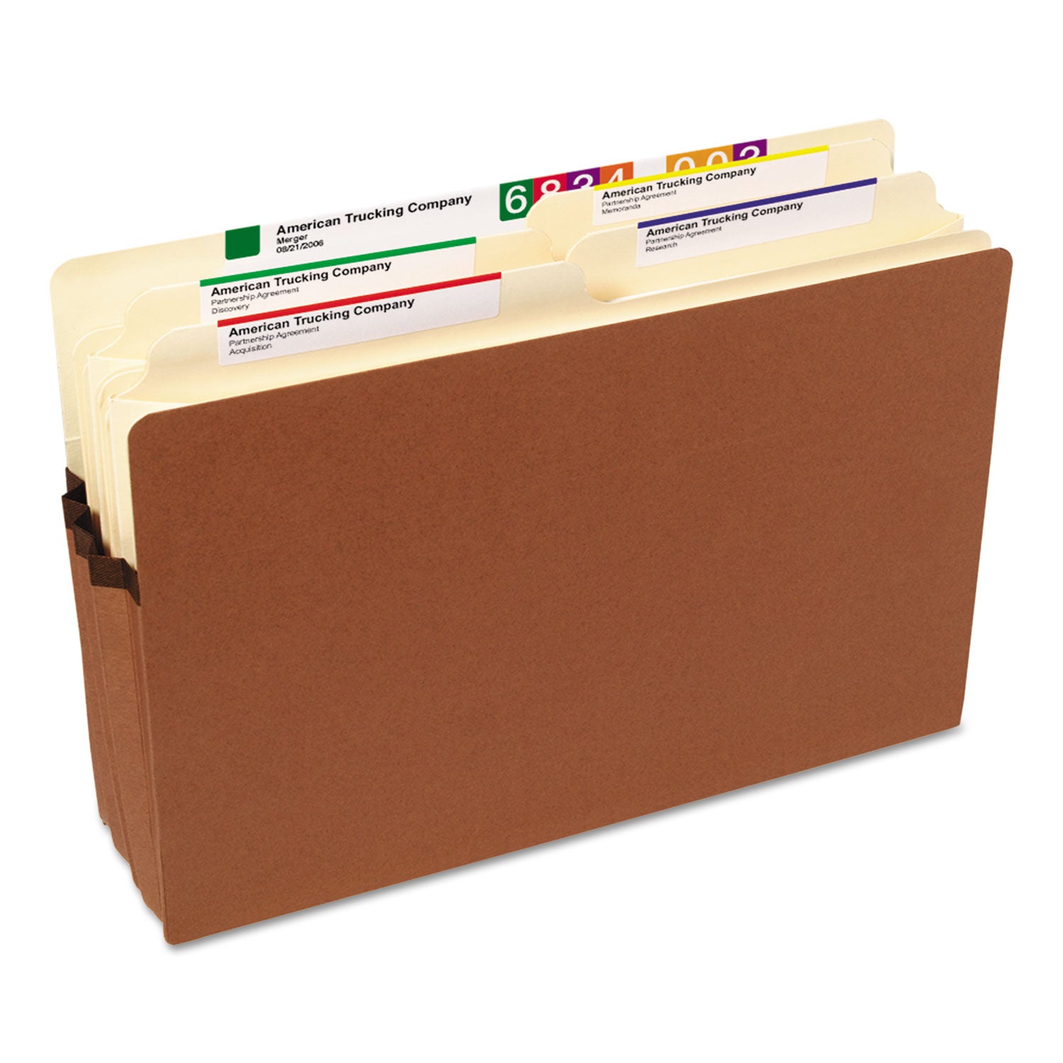 Redrope Drop Front File Pockets, 3.5" Expansion, Legal Size, Redrope, 50/Box - 