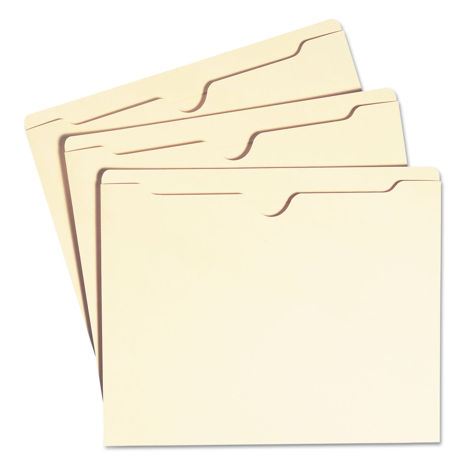 Manila File Jackets, 1-Ply Straight Tab, Letter Size, Manila, 100/Box - 