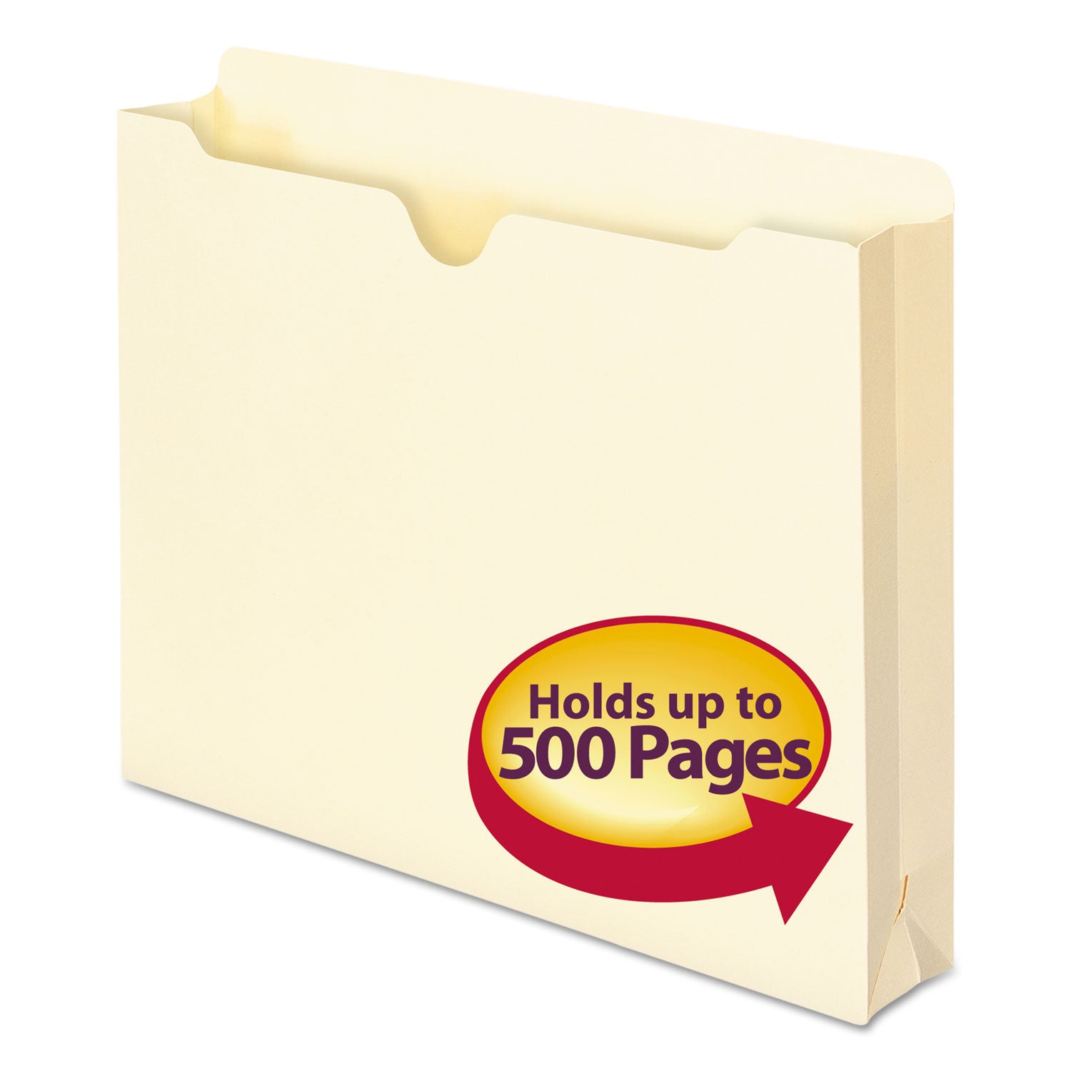 Manila File Jackets, 1-Ply Straight Tab, Letter Size, Manila, 50/Box - 