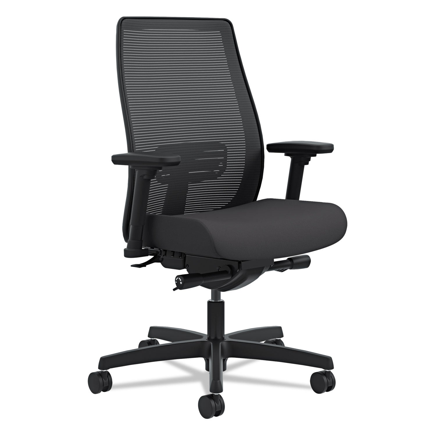 Endorse Mesh Mid-Back Work Chair, Supports Up to 300 lb, 17.5" to 21.75" Seat Height, Black - 