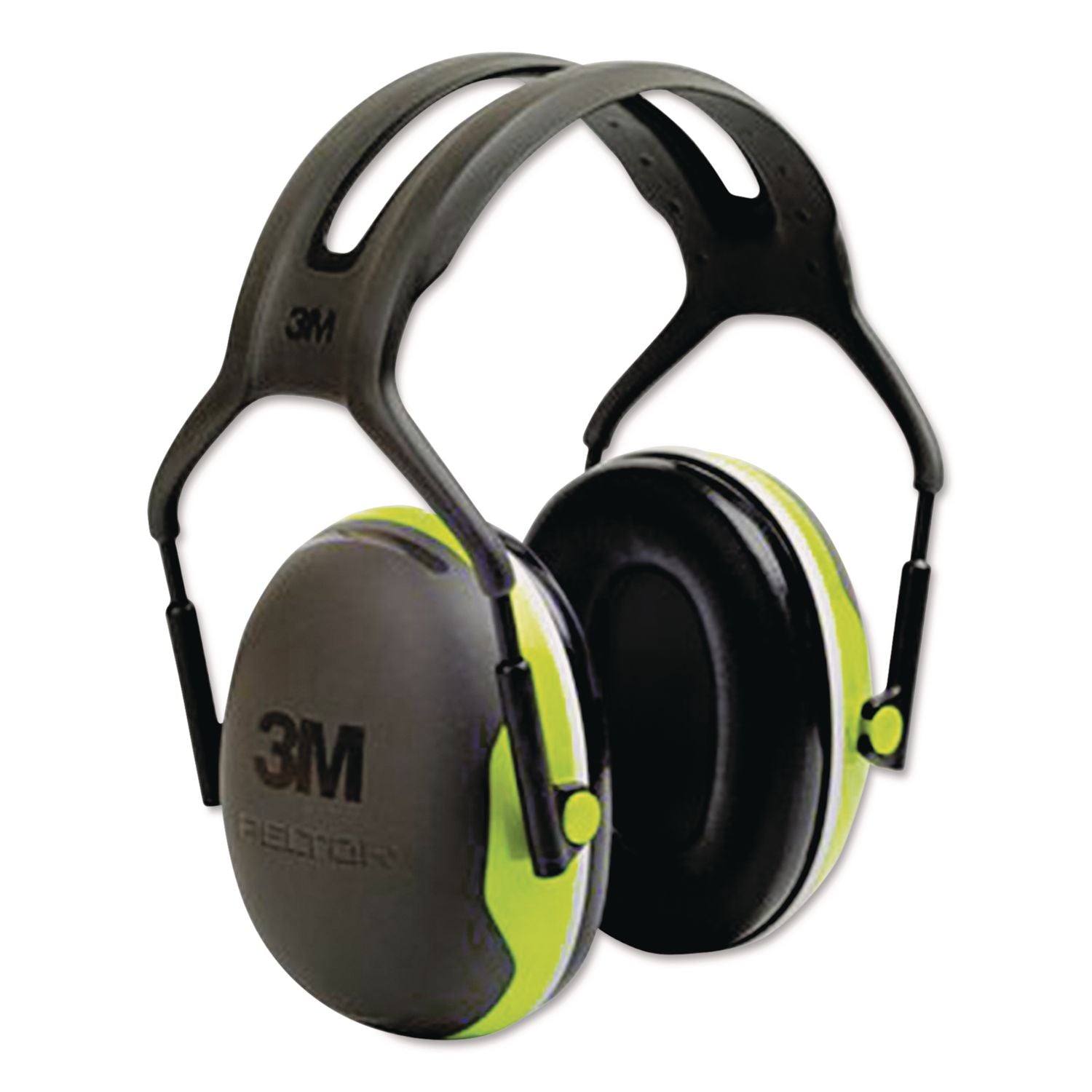 PELTOR X Series Earmuffs, Model X4A, 27 dB NRR, Black/Chartreuse