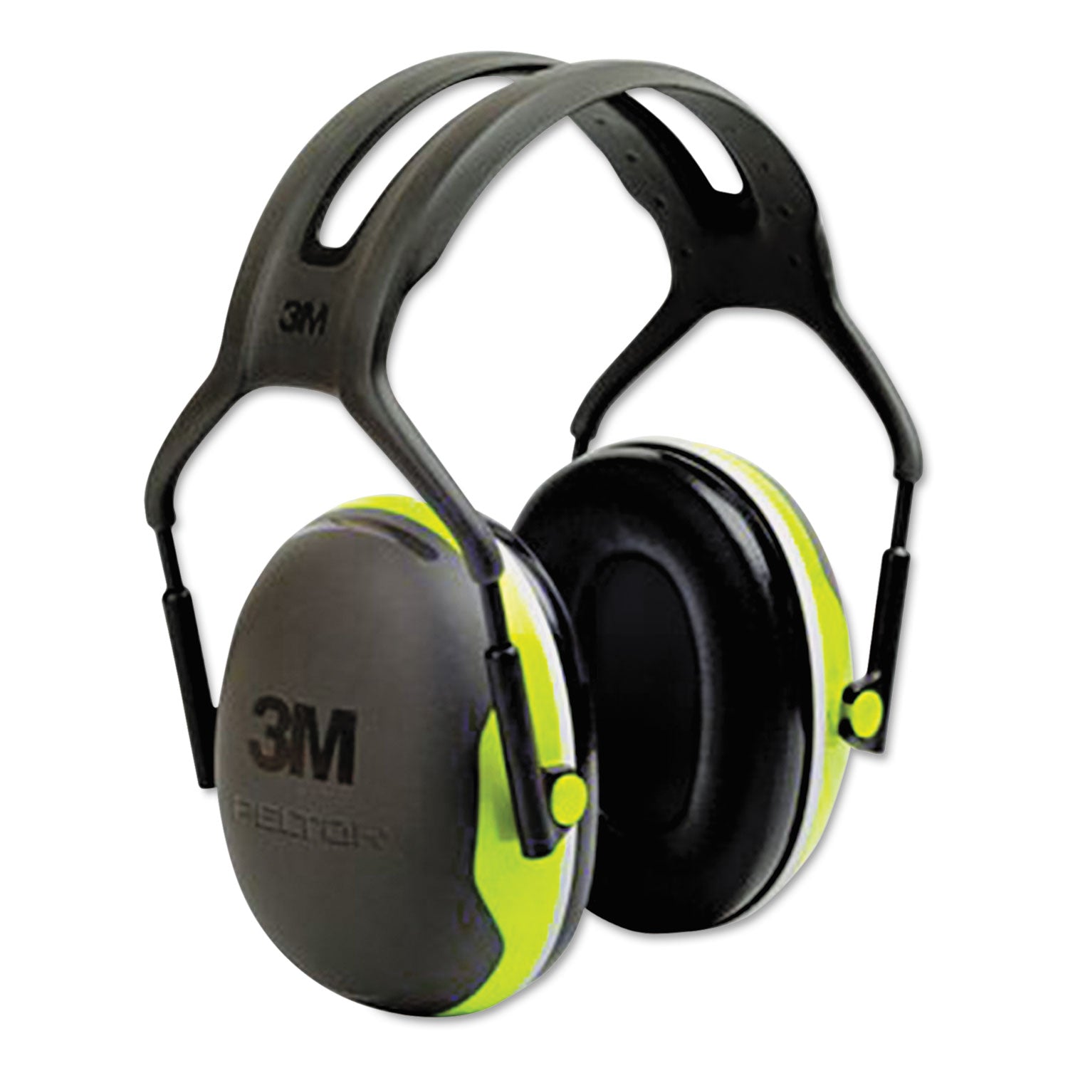 PELTOR X Series Earmuffs, Model X4A, 27 dB NRR, Black/Chartreuse - 