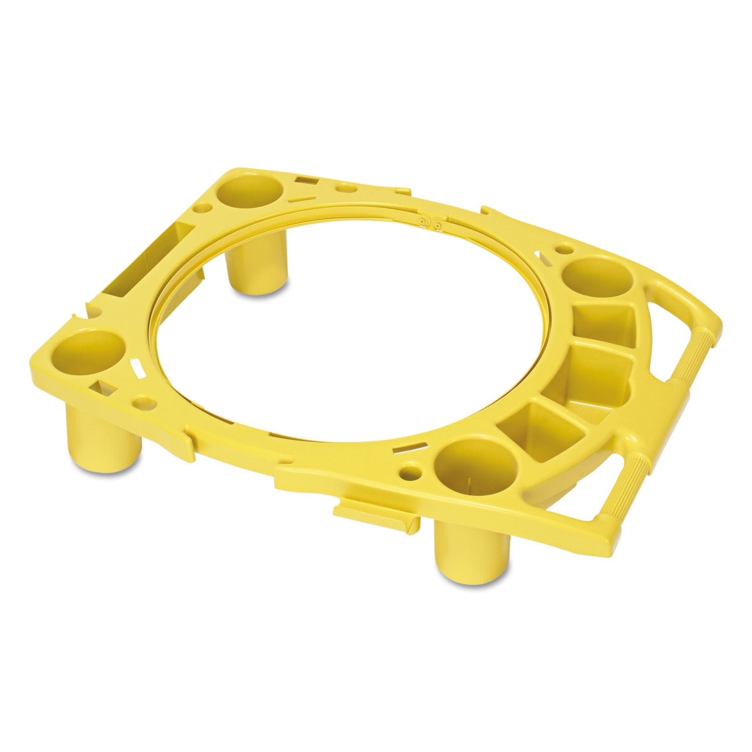 BRUTE Standard Brute Rim Caddy, Four Compartments, Fits 32.5" Diameter Cans, 26.5 x 6.75, Yellow - 1