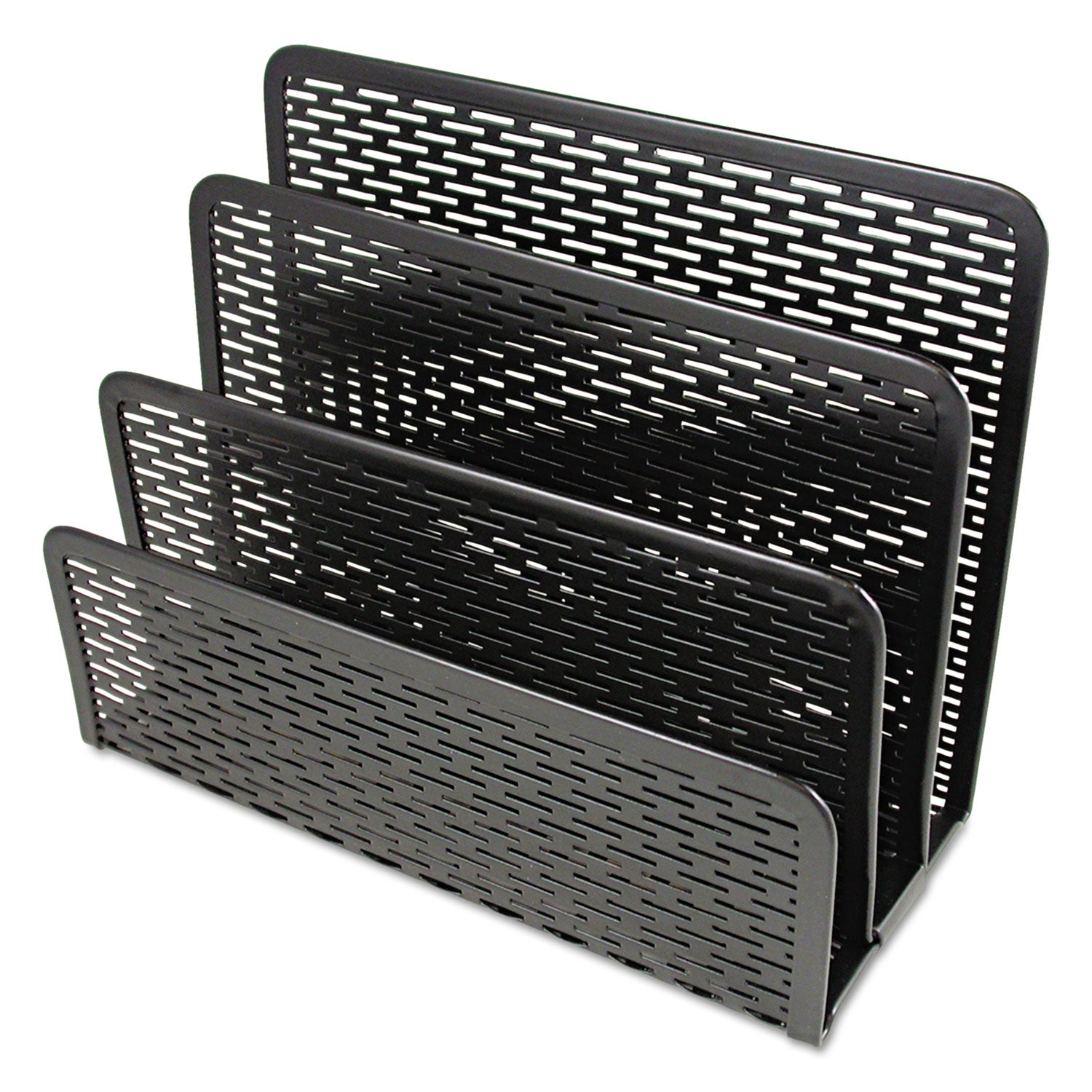 Urban Collection Punched Metal Letter Sorter, 3 Sections, DL to A6 Size Files, 6.5" x 3.25" x 5.5", Black - 