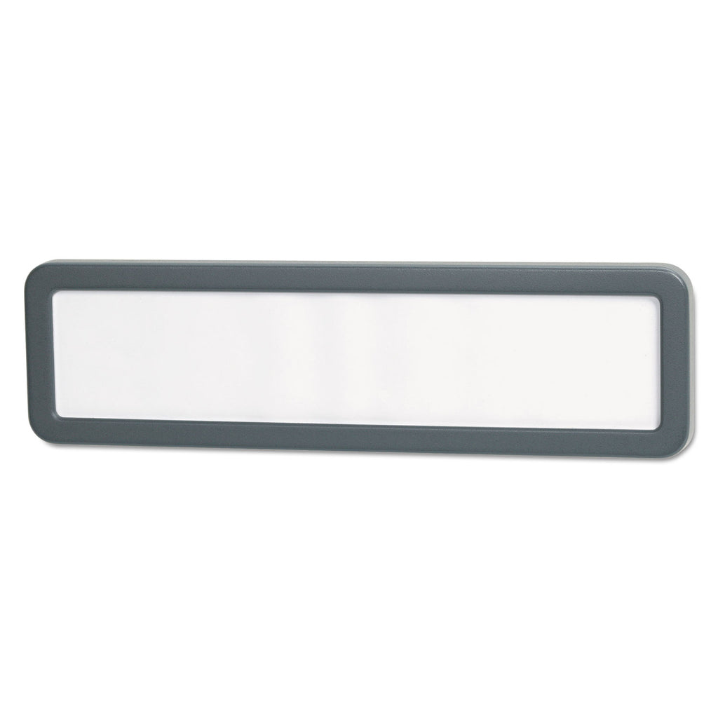Recycled Cubicle Nameplate with Rounded Corners, 9 x 2.5, Charcoal - 