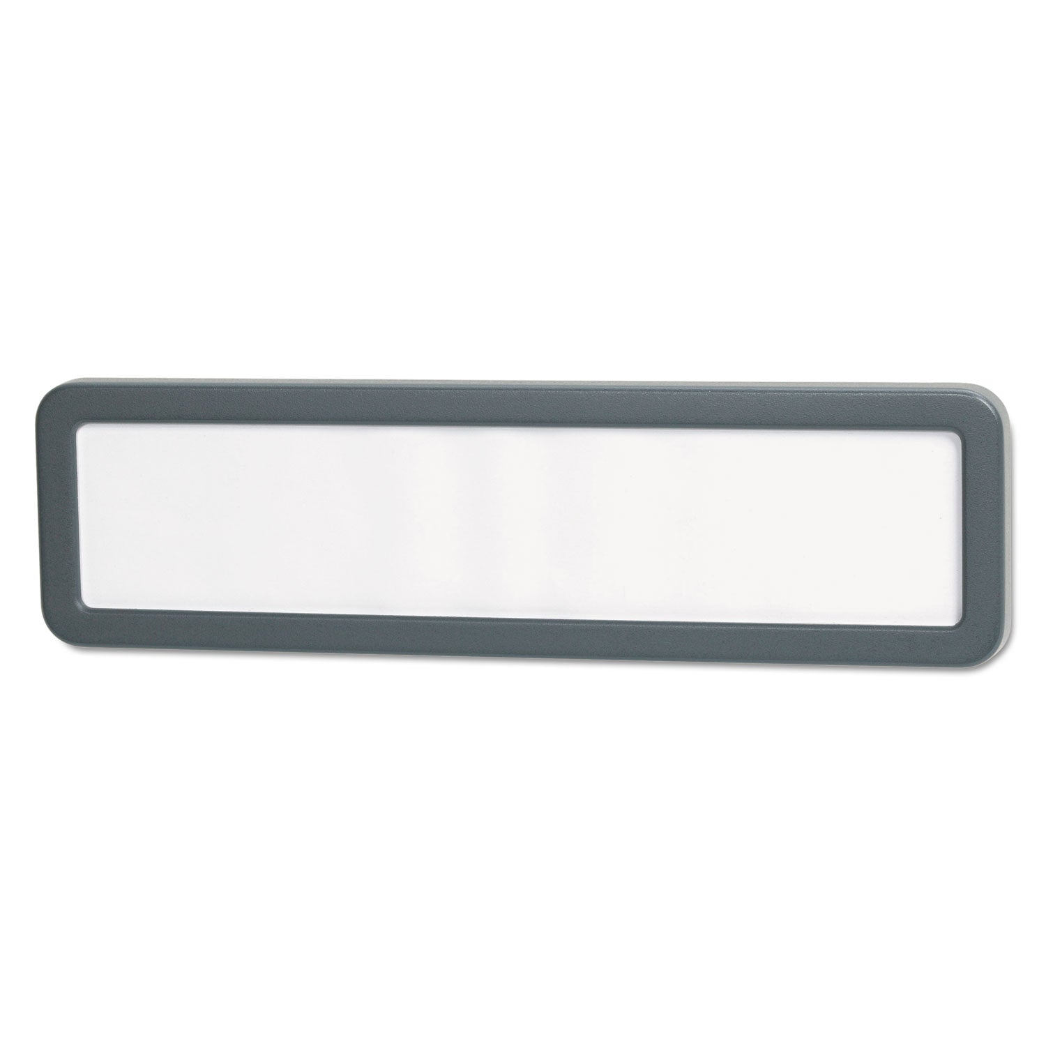 Recycled Cubicle Nameplate with Rounded Corners, 9 x 2.5, Charcoal - 