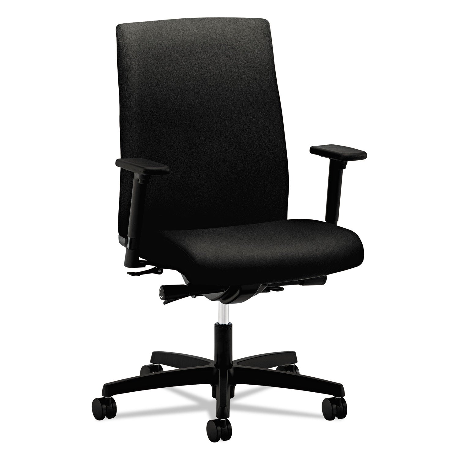 Ignition Series Mid-Back Work Chair, Supports Up to 300 lb, 17" to 22" Seat Height, Black - 1