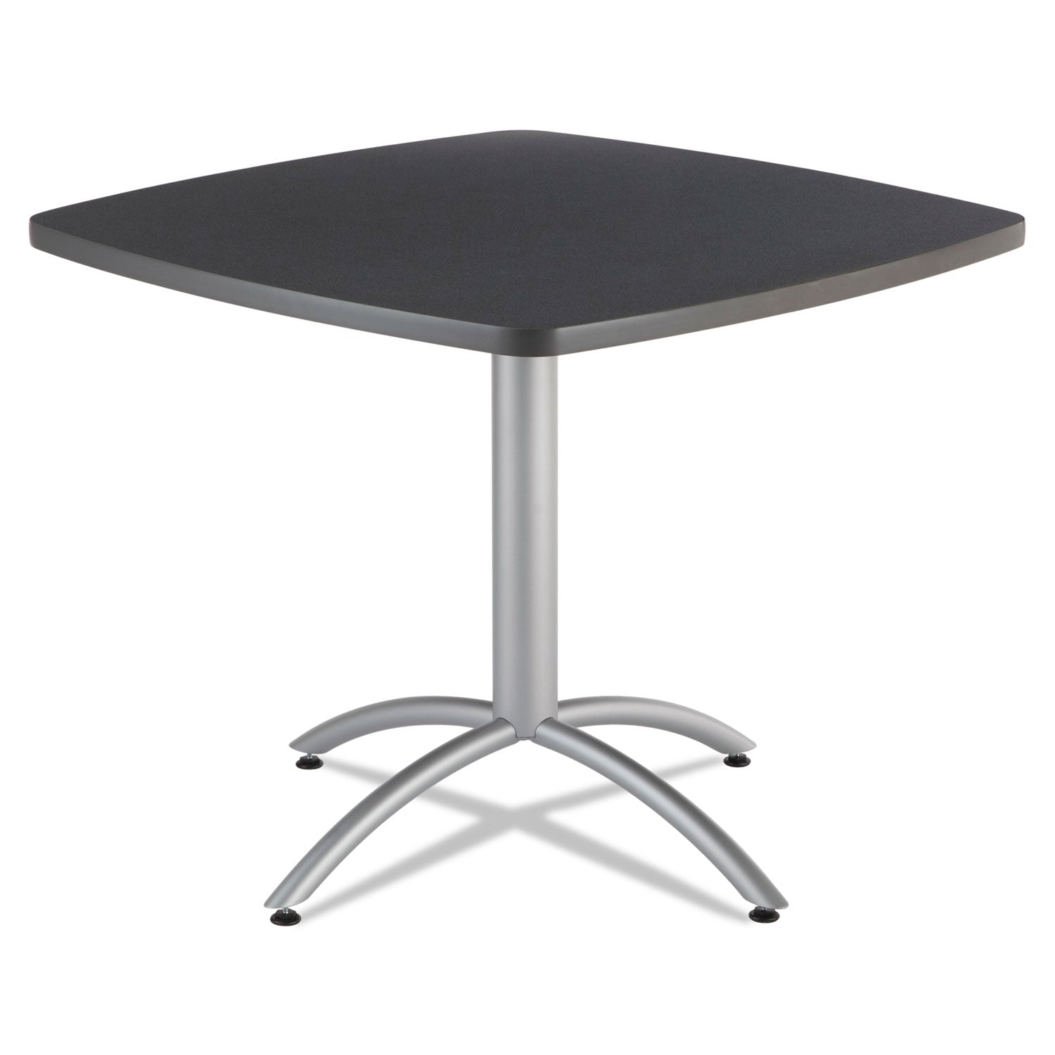 CafeWorks Cafe-Height Table, Square, 36" x 36" x 30", Graphite Granite/Silver - 1