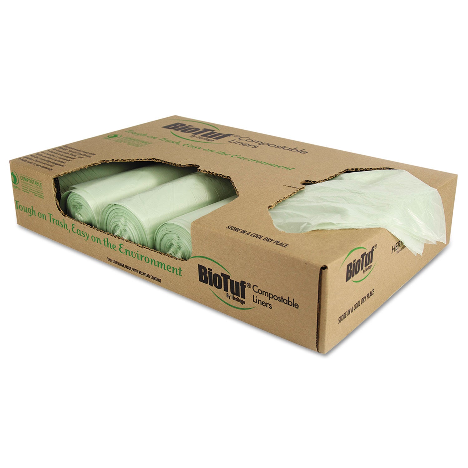 biotuf-compostable-can-liners-32-gal-1-mil-34-x-48-green-20-bags-roll-5-rolls-carton_hery6848yer01 - 1