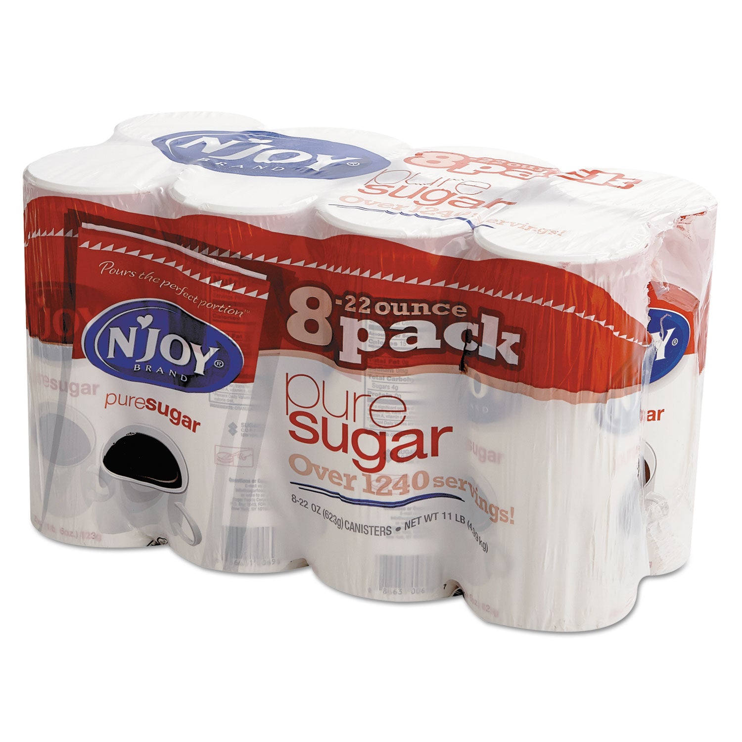 Pure Sugar Cane, 22 oz Canisters, 8/Pack - 