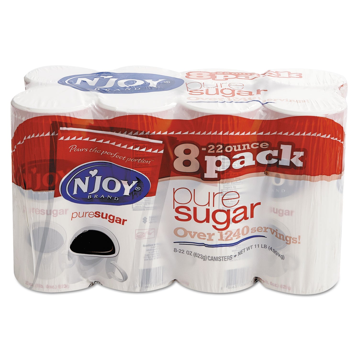 Pure Sugar Cane, 22 oz Canisters, 8/Pack - 