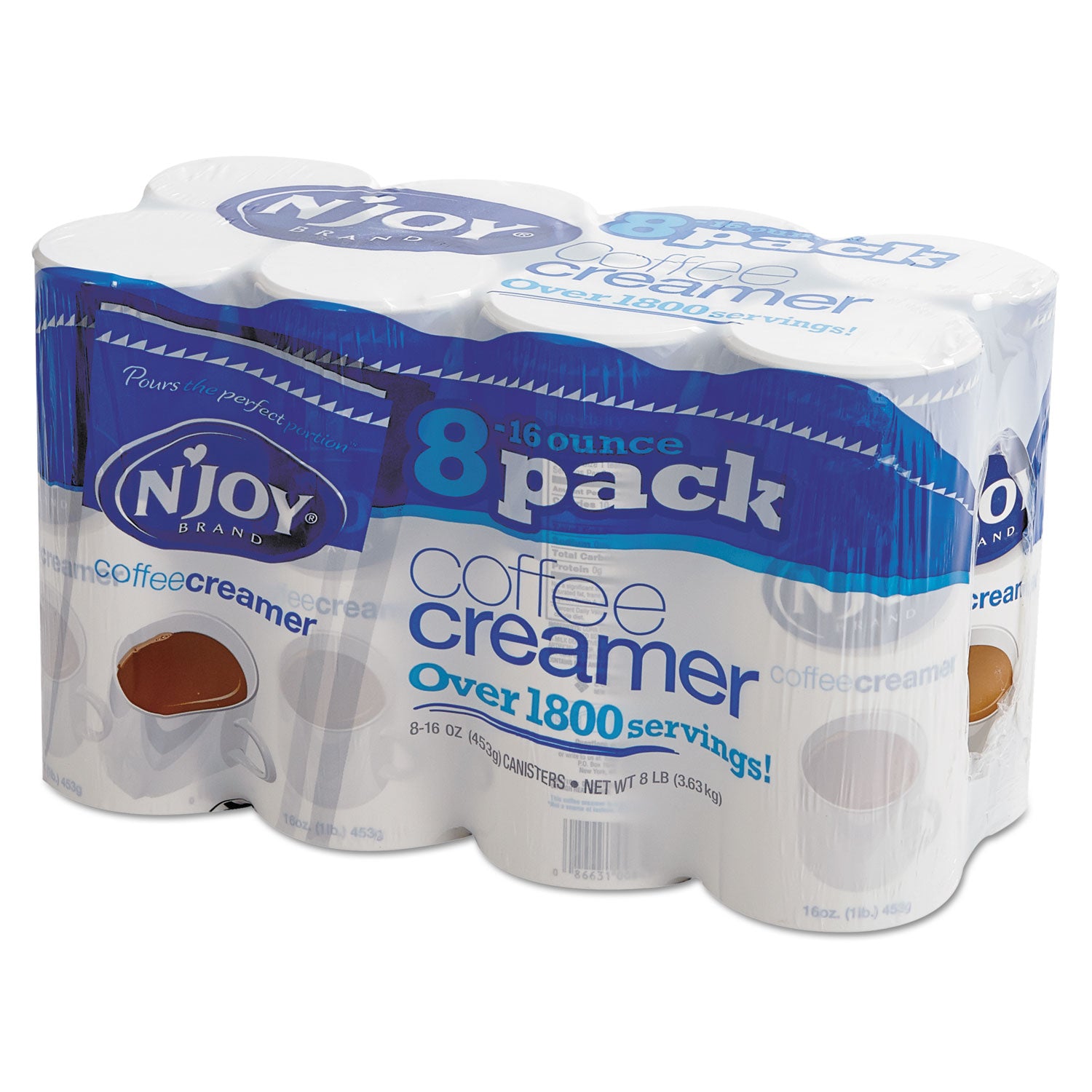 Non-Dairy Coffee Creamer, 16 oz Canister, 8/Pack - 