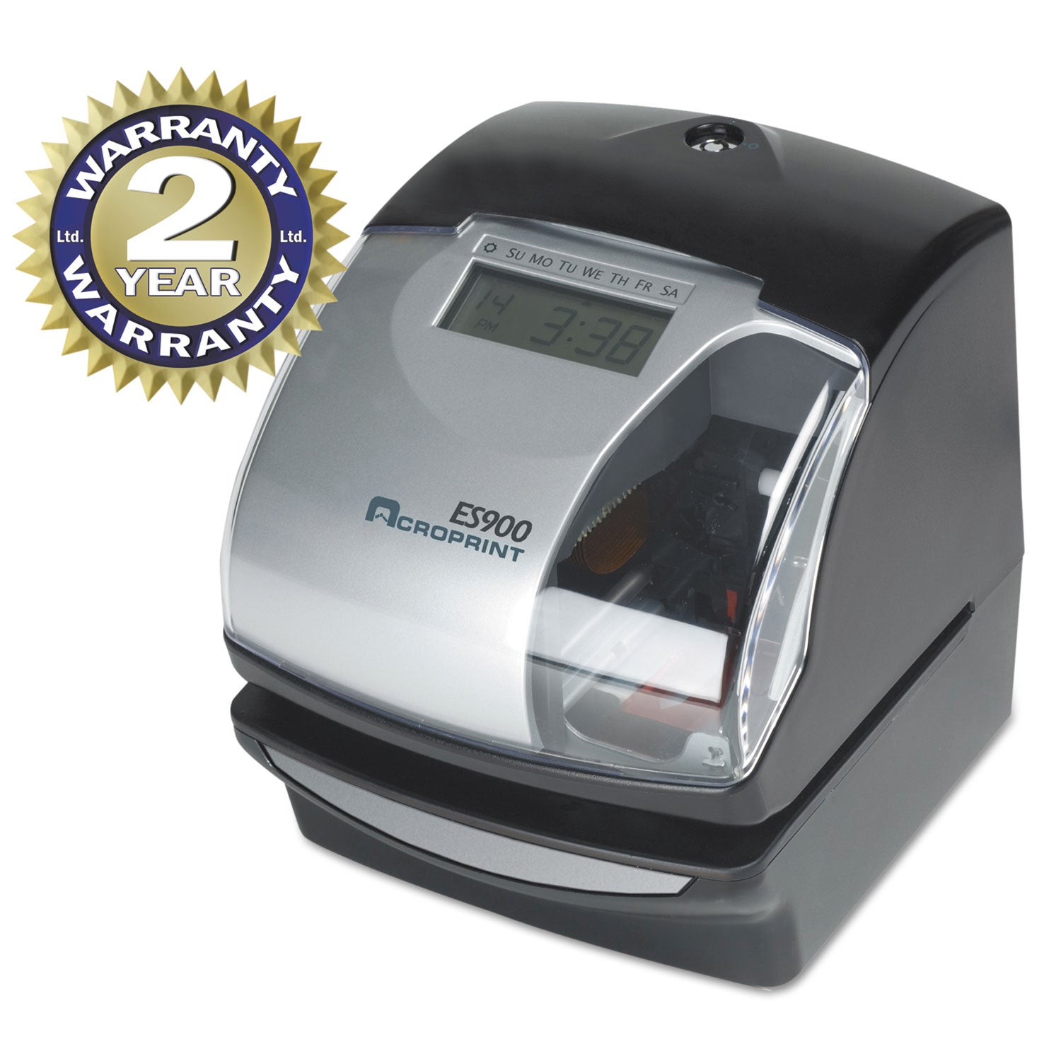 ES900 Atomic Electronic Payroll Recorder, Time Stamp and Numbering Machine, Digital Display, Black - 