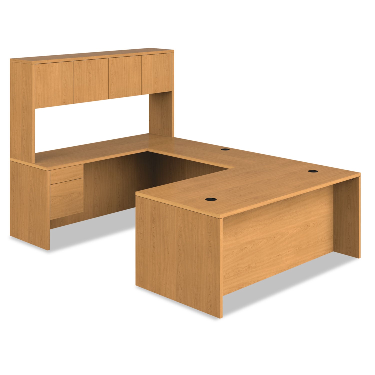 10500 Series "L" Workstation Right Pedestal Desk with 3/4 Height Pedestal, 72" x 36" x 29.5", Harvest