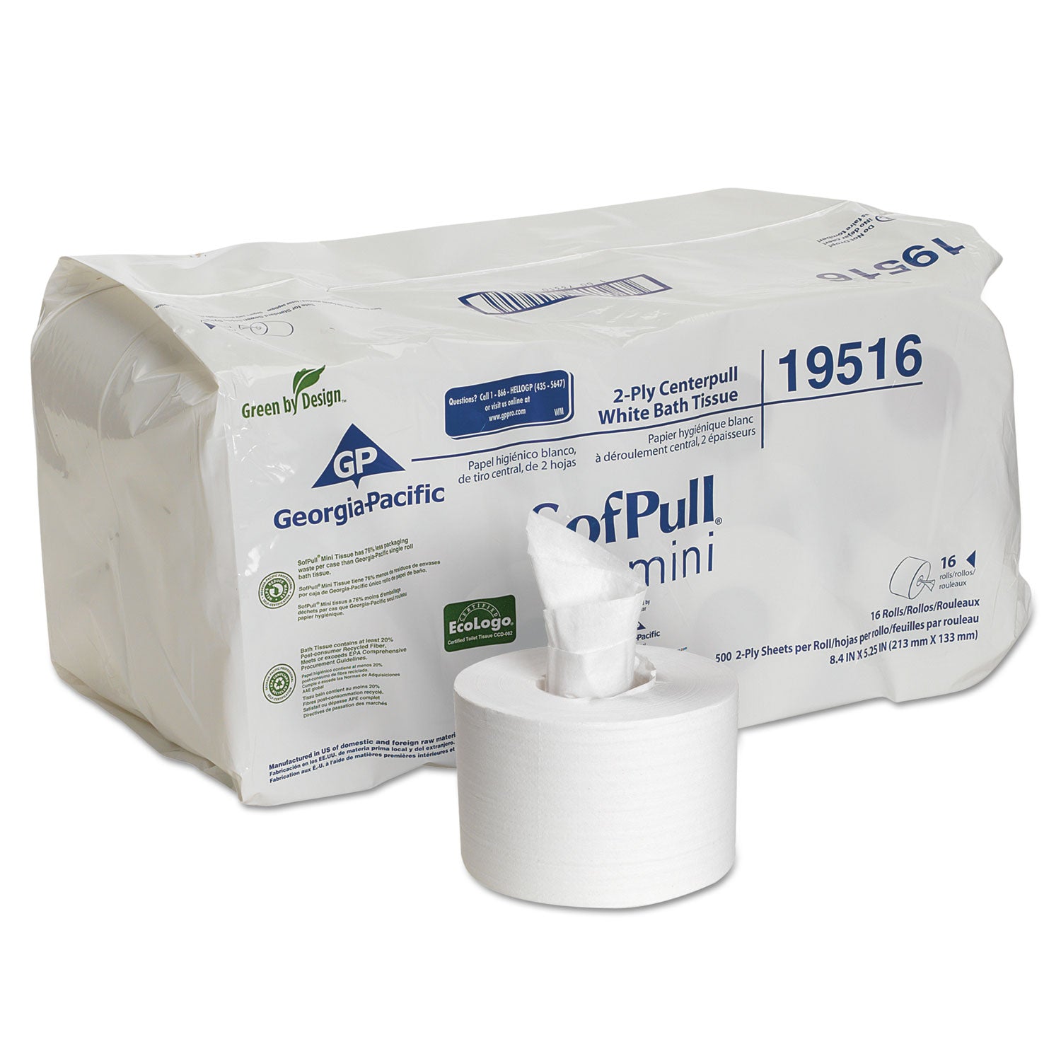 sofpull-mini-centerpull-bath-tissue-septic-safe-2-ply-white-500-sheets-roll-16-rolls-carton_gpc19516 - 1