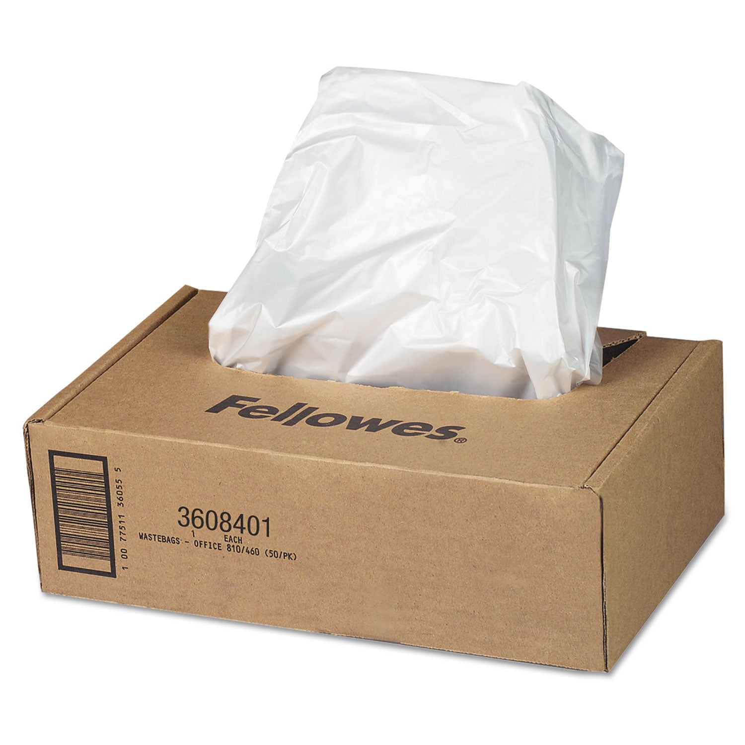 Shredder Waste Bags, 16 to 20 gal Capacity, 50/Carton - 