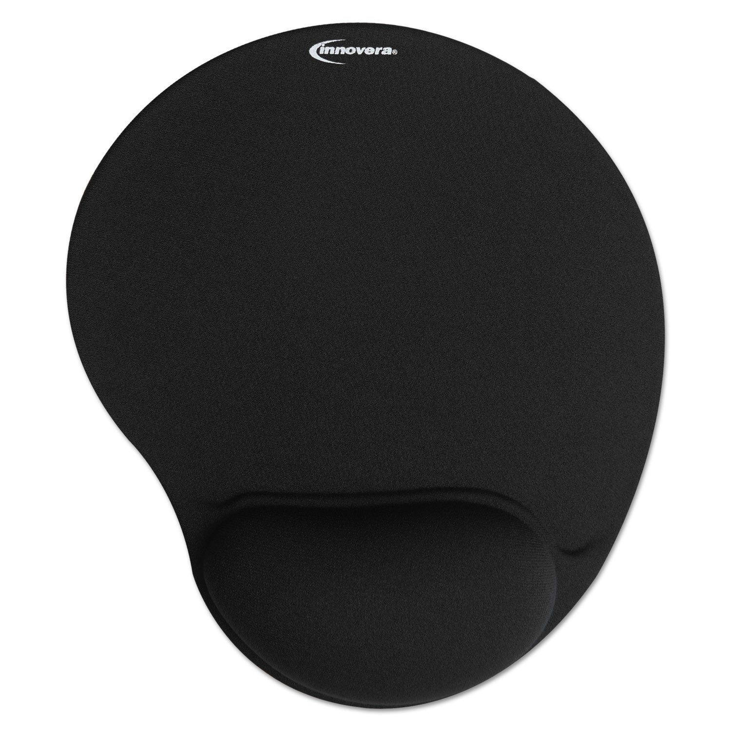 Mouse Pad with Fabric-Covered Gel Wrist Rest, 10.37 x 8.87, Black - 