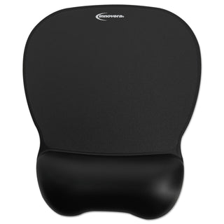 Gel Mouse Pad with Wrist Rest, 9.62 x 8.25, Black - 