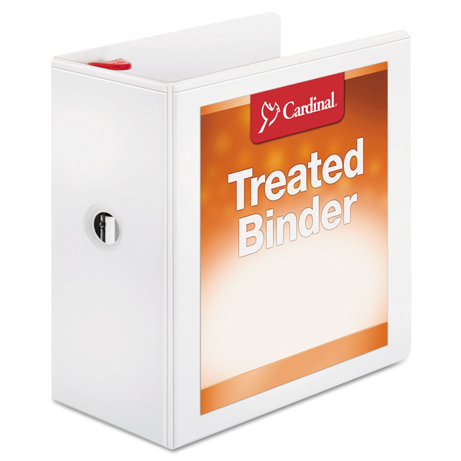 Treated ClearVue Locking Slant-D Ring Binder, 3 Rings, 5" Capacity, 11 x 8.5, White - 