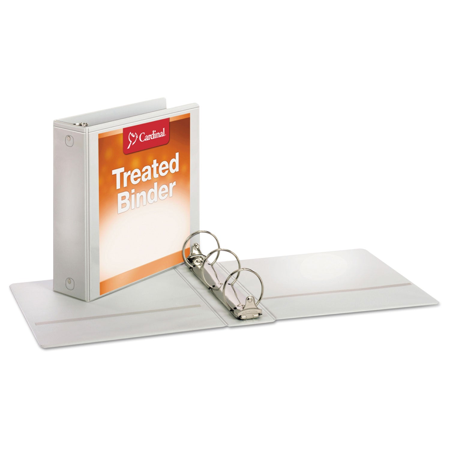 Treated Binder ClearVue Locking Round Ring Binder, 3 Rings, 3" Capacity, 11 x 8.5, White - 