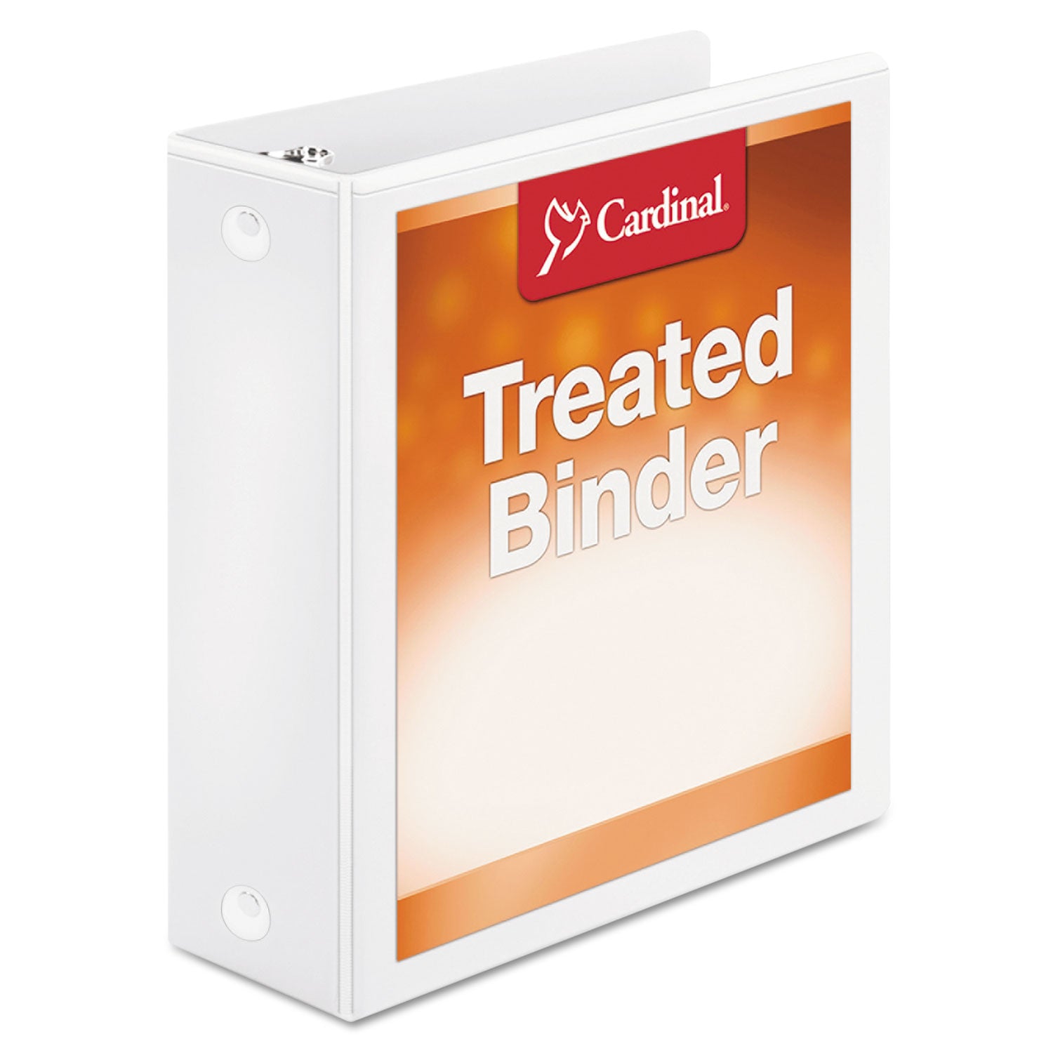 Treated Binder ClearVue Locking Round Ring Binder, 3 Rings, 3" Capacity, 11 x 8.5, White - 