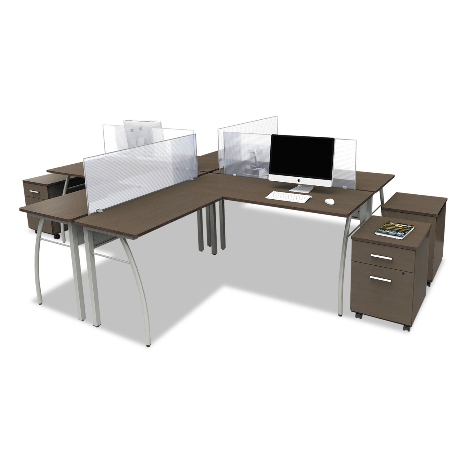 Trento Line Mobile Pedestal File, Left or Right, 2-Drawers: Box/File, Legal/Letter, Mocha, 16.5" x 19.75" x 23.63