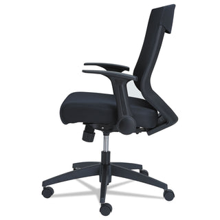Alera EB-K Series Synchro Mid-Back Flip-Arm Mesh Chair, Supports Up to 275 lb, 18.5 to 22.04" Seat Height, Black - 