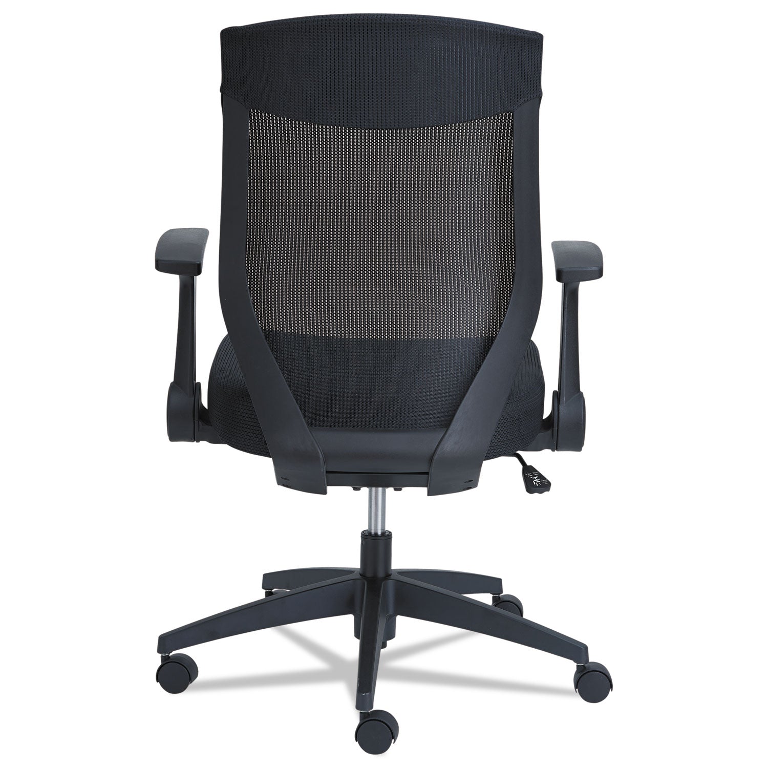 Alera EB-K Series Synchro Mid-Back Flip-Arm Mesh Chair, Supports Up to 275 lb, 18.5 to 22.04" Seat Height, Black - 