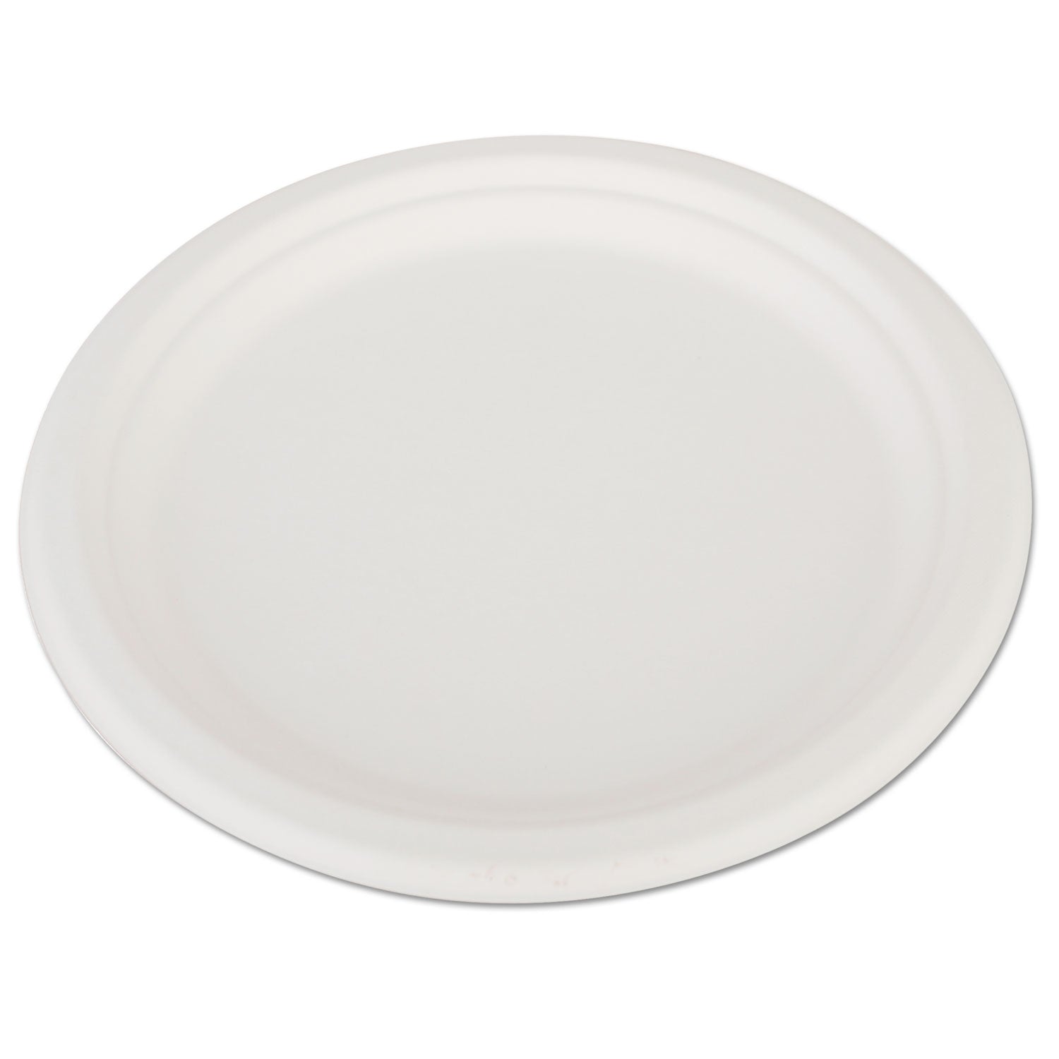 ChampWare Heavyweight Bagasse Dinnerware, Plate, 10" dia, White, 500/Carton - 