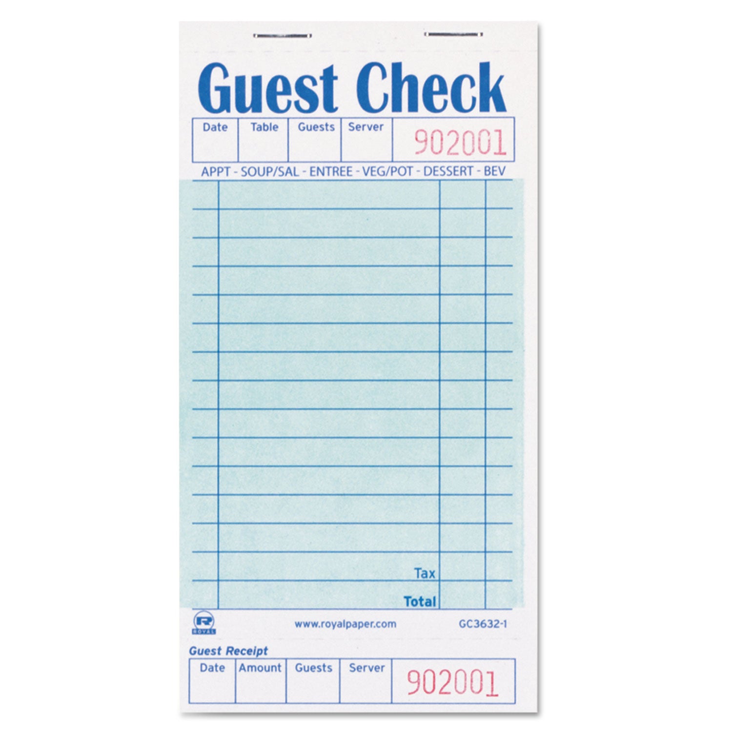 guest-check-pad-with-ruled-back-15-lines-one-part-no-copies-35-x-67-50-forms-pad-50-pads-carton_rppgc36321 - 1
