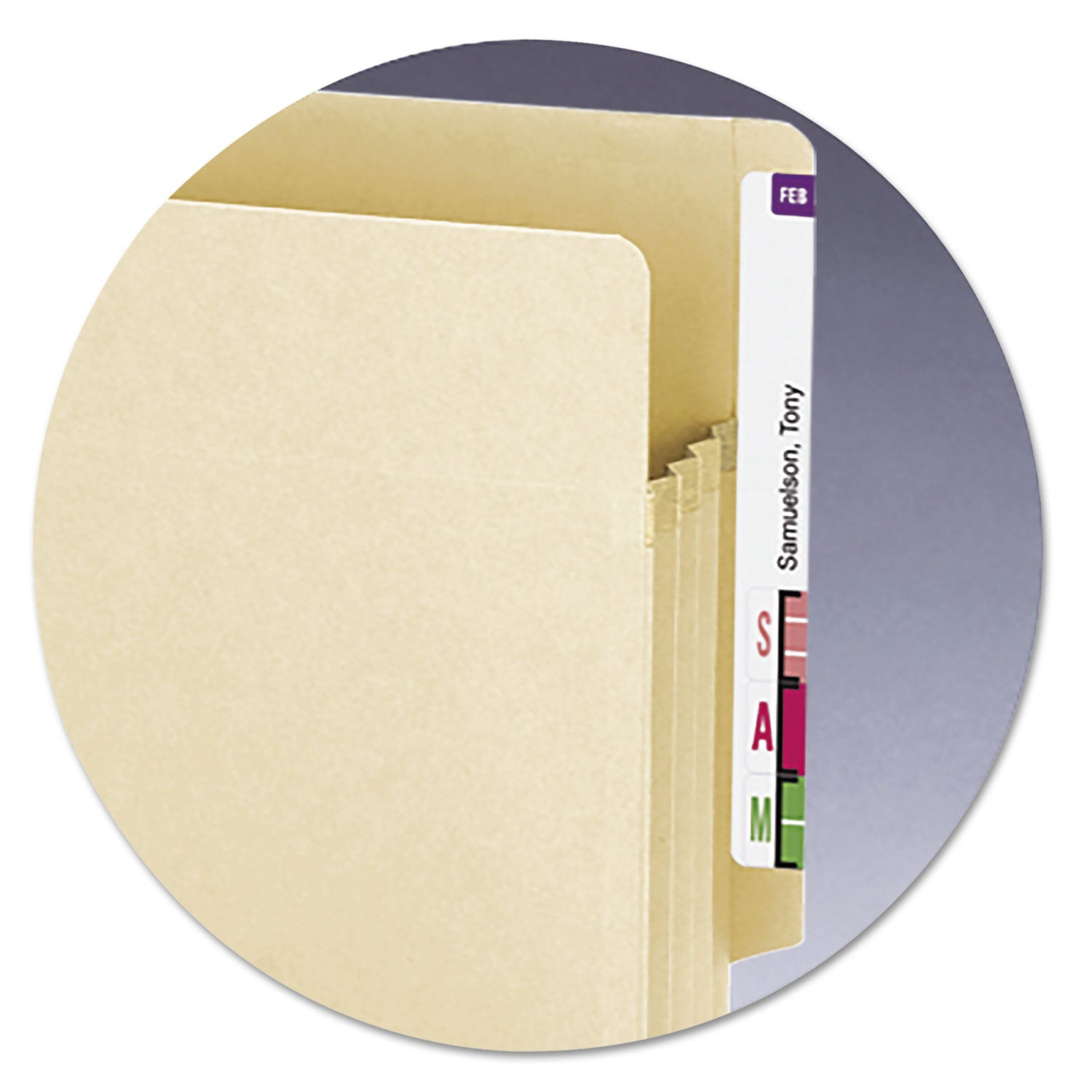 Manila End Tab TUFF Pockets, 3.5" Expansion, Letter Size, Manila, 10/Box - 