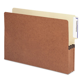Redrope Drop-Front End Tab File Pockets, 3.5" Expansion, Legal Size, Redrope, 10/Box - 