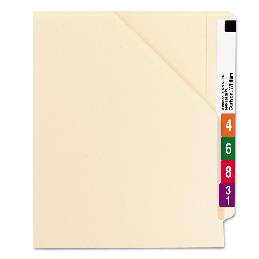 End Tab Jackets with Reinforced Tabs, Straight Tab, Letter Size, 11-pt Manila, 100/Box
