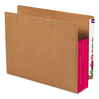 Redrope Drop-Front End Tab File Pockets, Fully Lined 6.5" High Gussets, 3.5" Expansion, Letter Size, Redrope/Red, 10/Box - 