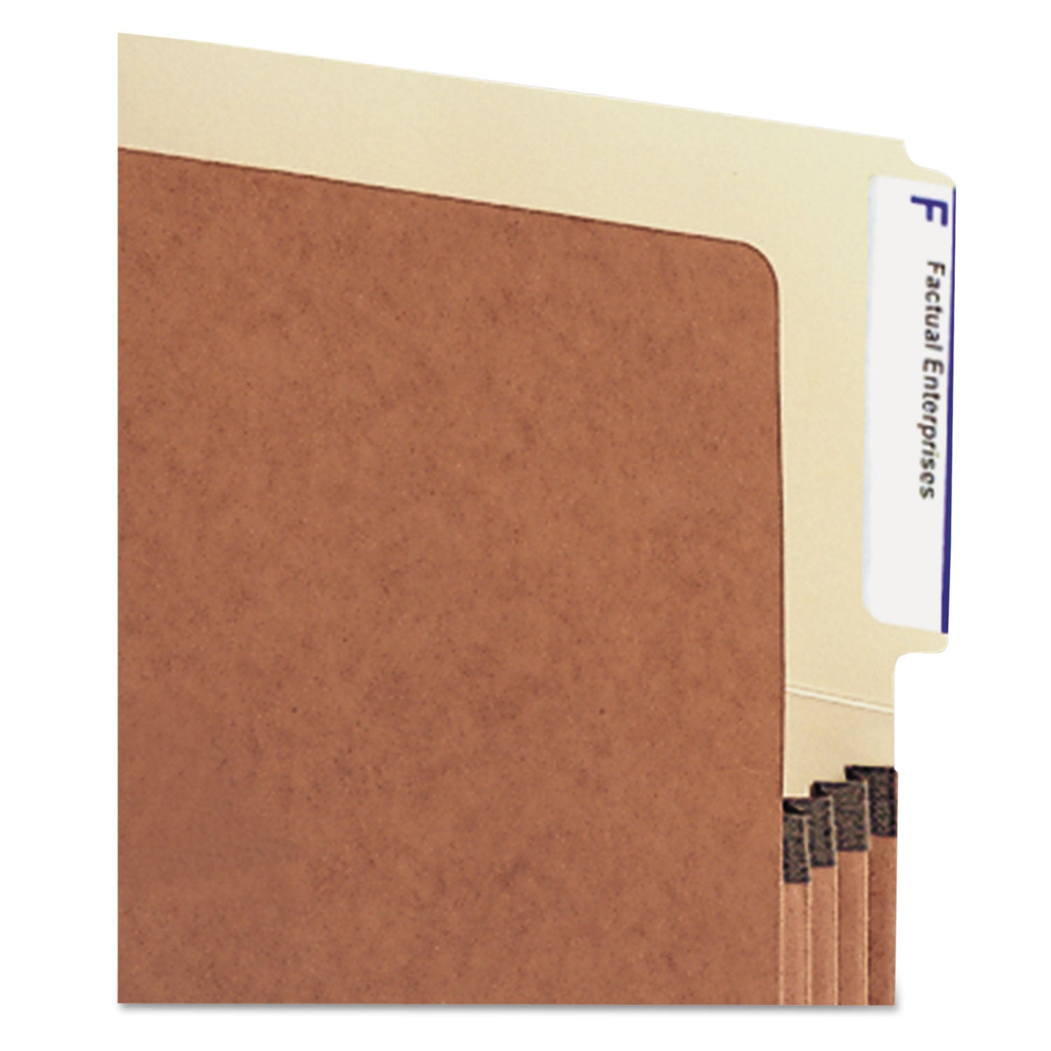 Redrope Drop-Front End Tab File Pockets, 3.5" Expansion, Legal Size, Redrope, 10/Box - 