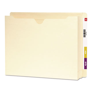 Heavyweight End Tab File Jacket with 2" Expansion, Straight Tab, Letter Size, Manila, 25/Box