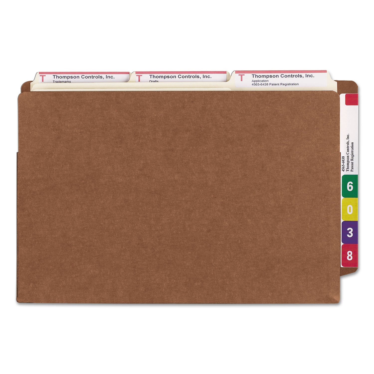 Heavy-Duty Redrope End Tab TUFF Pockets, 5.25" Expansion, Legal Size, Redrope, 10/Box - 